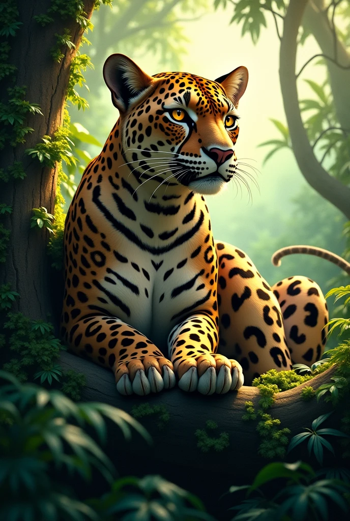 Leopard sitting on the top of the jungle, beautiful to look