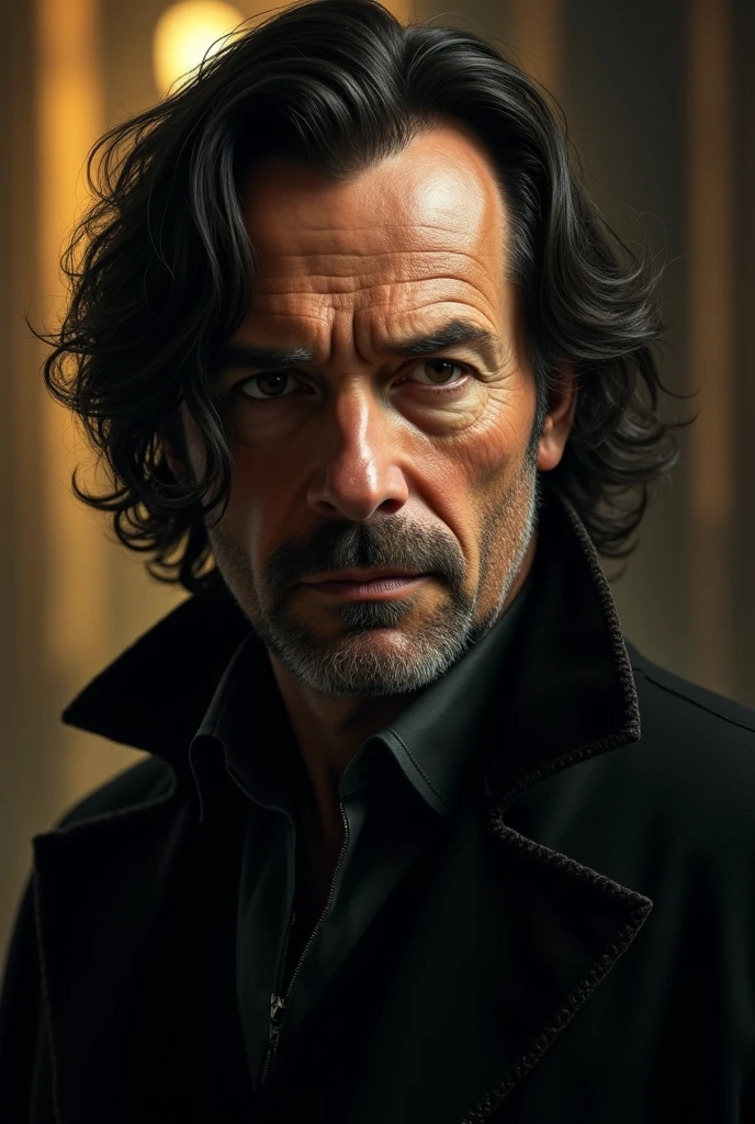 sirius black do harry potter(leave it very faithful to the actor, If possible, search for images of Gary Oldman's face to create) com silius dourados