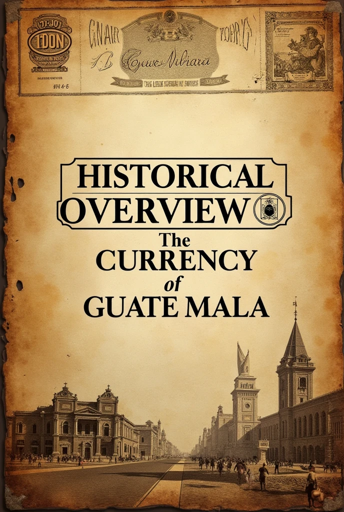 A cover with the name of "Historical overview of the currency of Guatemala"