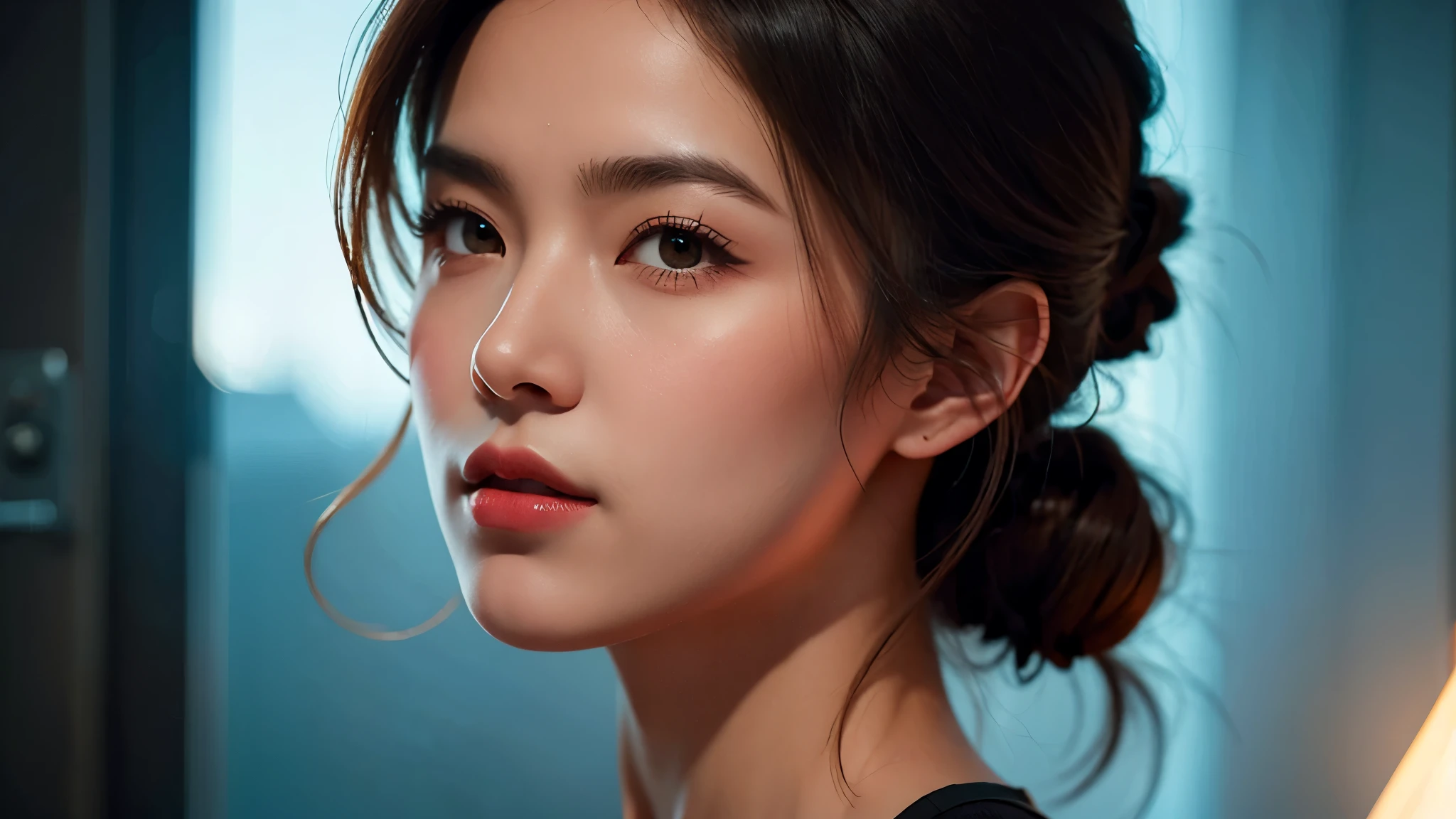 This portrait artwork is a true testament to the creativity and skill of the artist. The theme of light and darkness is beautifully rendered in a range of styles and variations, making it a truly unique piece. The ultra-sharp CG at 16k resolution adds a level of detail that is unmatched, while the exquisite and delicate features of the girl are captured with precision. The smooth skin and bright facial features add to the overall perfection of the image.