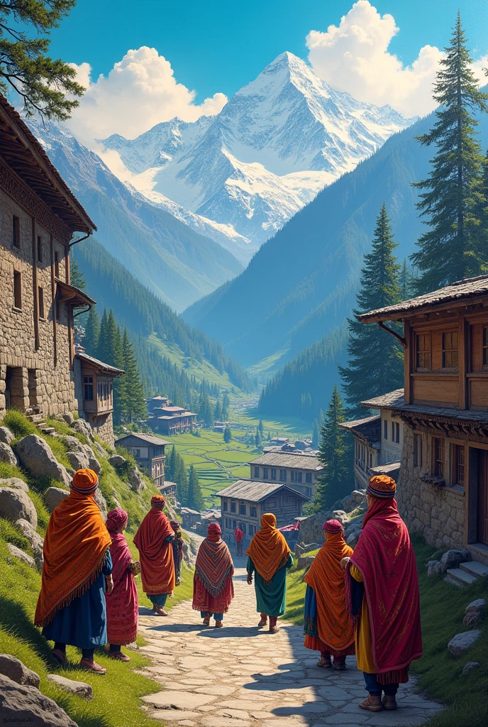 Create a painting on rich culture and beauty of Himachal Pradesh