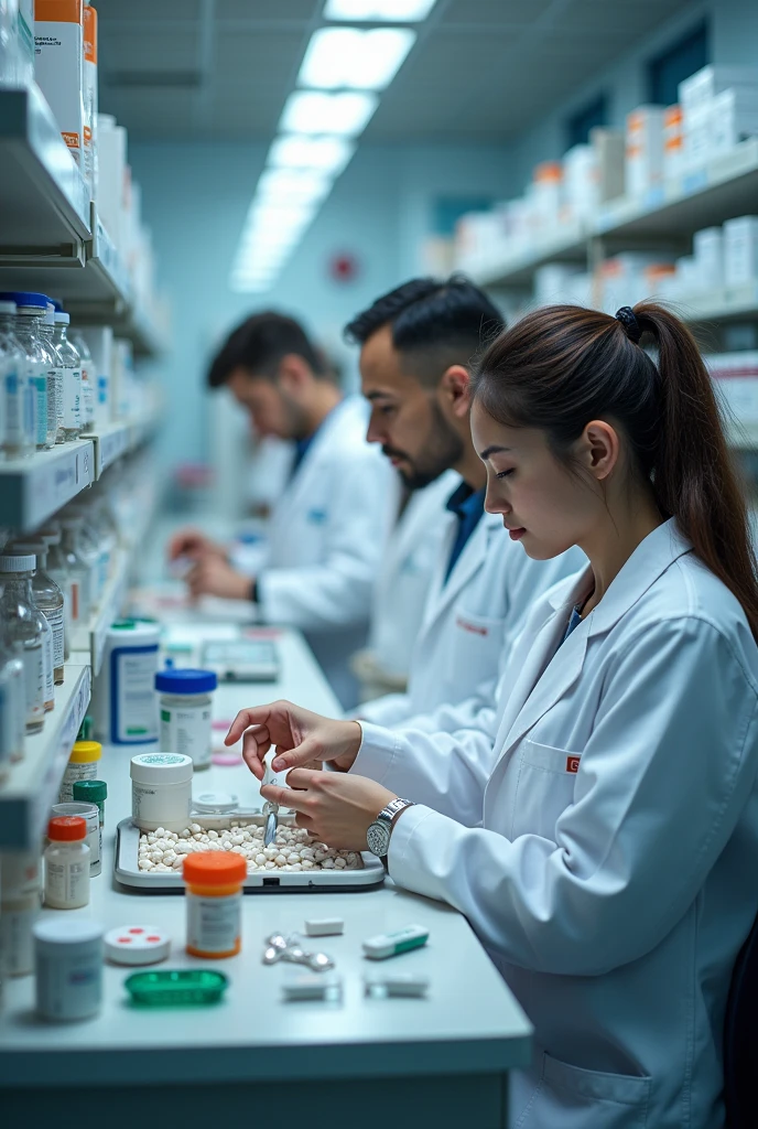 Pharmacists dispensing drugs in hospitals
