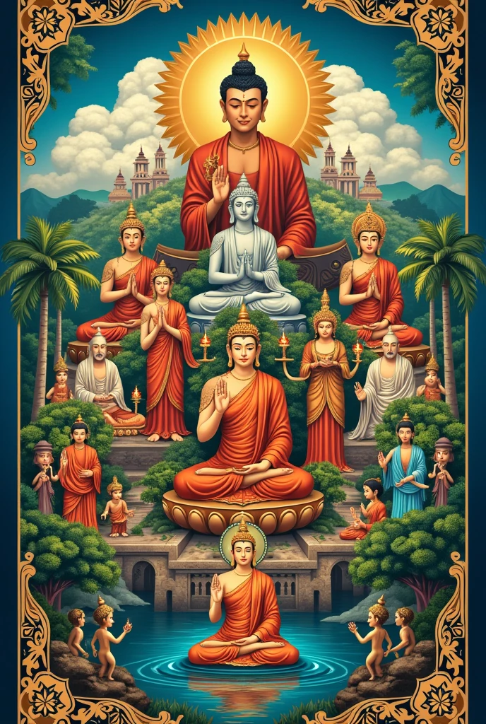 Make a poster that contains the differences in religion in Indonesia