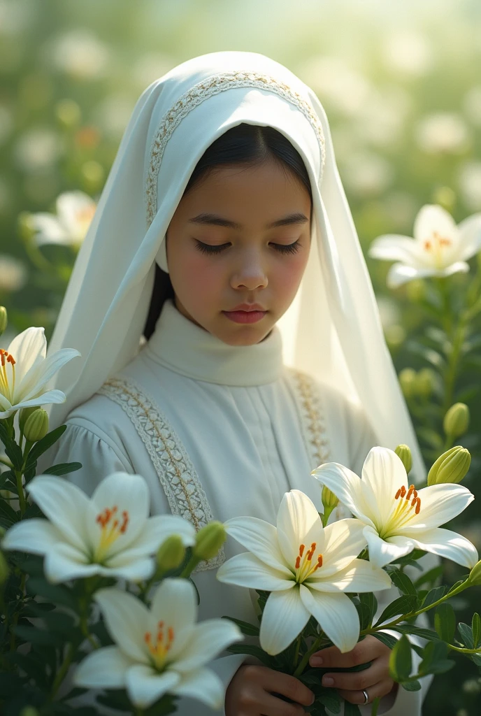 Flower girl costumes White Nun from Guatemala
