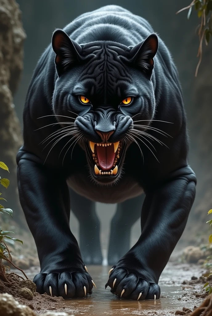 Angry Female Black Panther Drawing