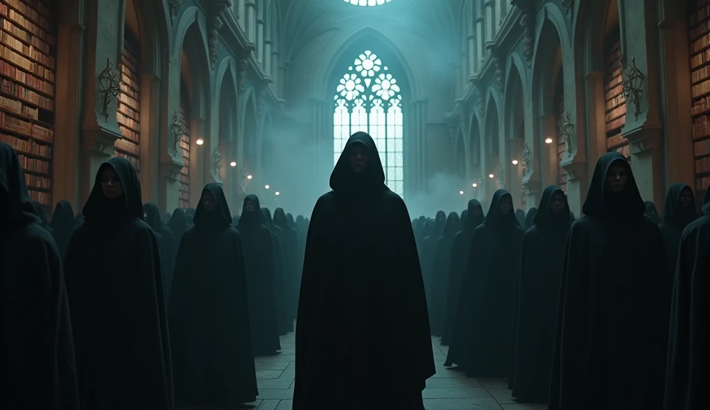 8k、(number々の賞を受賞したmasterpiece、Incredible detail、Texture、Maximum details), (summoning magic),(Parthenon temple (Parthenon) - Greece) arafed image of a group of people in a church with candles,lit candle, dark cinematic concept art, elegant cinematic fantasy art, photorealistic dark concept art, by Beeple, dark robes, wojtek fus, gothic epic library concept, gothic epic library, epic cinematic concept art, dark concept art, Beeple and mike winkelmann, symmetrical epic fantasy art, High resolution, masterpiece, Highest quality, Intricate details, Very detailed, Clear focus, practical skin texture, texture, Delicate eyes, Professional, 8k, Sad face,despair、 Shot with Canon, 85mm, Shallow and deep, Kodak Vision Color, Exactly, Very detailed, photograph_\(Extremist\), photographpractical, practical, Post-processing, Maximum details, Roughness, Real Life, Extremist practical, Photorealism, photographgraphy, 8k ウルトラ HD, photographgraphy