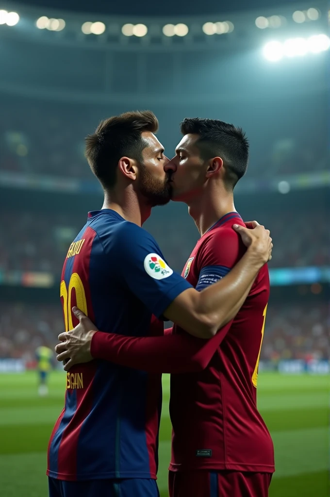 messi kisses ronaldo