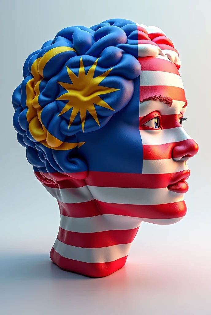 3d malaysian flag logo,repeated pattern,highly detailed,vibrant colors,realistic lighting,masterpiece,(best quality,4k,8k,highres,((Malaysia flag))masterpiece:1.2),ultra-detailed,(realistic,photorealistic,photo-realistic:1.37),photorealistic,3D render,((Malaysia flag))canvas,dynamic composition,studio lighting,physically-based rendering,extreme detail description,professional,vivid colors,bokeh. Human face underneath" perfect Malaysia flag"