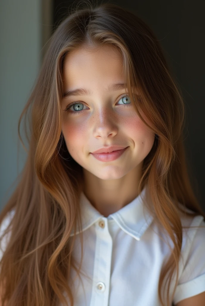incomparable beauty, bright, bright, упругая и bright кожа, Hits between the eyes, bright прямая красивая платиновая блондинка, Super Long Silky Straight Hair, eyeliner, Sexy beautiful innocent , Grandes hermosos ojos azules brights de alta definición, Beautiful and sweet girl, child&#39;fShort sleeved shirt