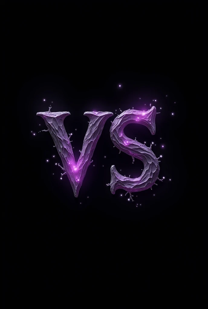 create a logo for a band with the name VS in a more natural way where the main colors are black with purple details
