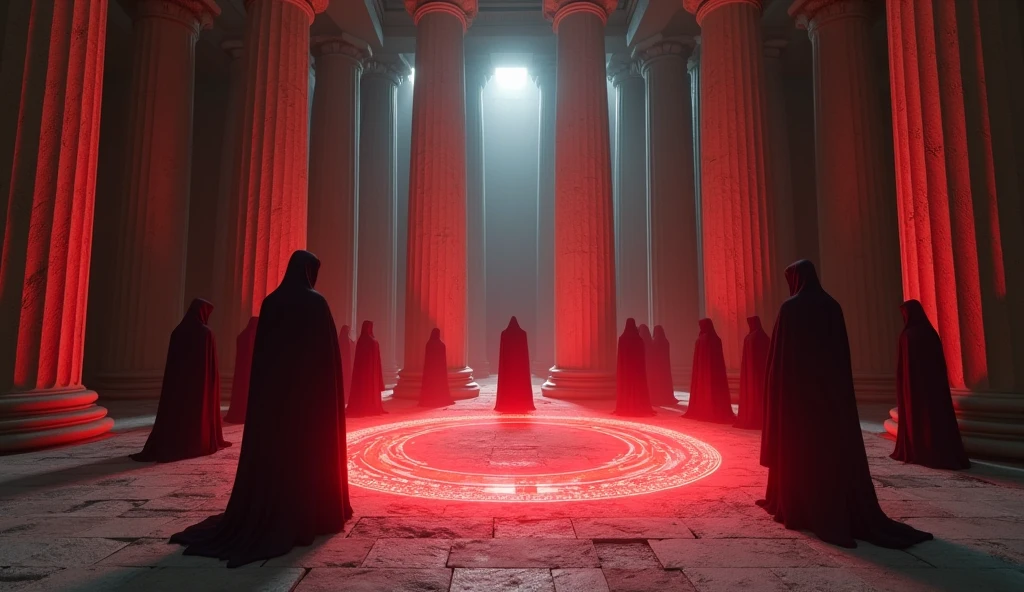 8k、(number々の賞を受賞したmasterpiece、Incredible detail、Texture、Maximum details), (summoning magic),(Parthenon temple (Parthenon) - Greece), (red glowing magic circle)arafed image of a group of people in a church with candles,lit candle, dark cinematic concept art, elegant cinematic fantasy art, photorealistic dark concept art, by Beeple, dark robes, wojtek fus, gothic epic library concept, gothic epic library, epic cinematic concept art, dark concept art, Beeple and mike winkelmann, symmetrical epic fantasy art, High resolution, masterpiece, Highest quality, Intricate details, Very detailed, Clear focus, practical skin texture, texture,  Shot with Canon, 85mm, Shallow and deep, Kodak Vision Color, Exactly, Very detailed, photograph_\(Extremist\), photographpractical, practical, Post-processing, Maximum details, Roughness, Real Life, Extremist practical, Photorealism, photographgraphy, 8K Ultra HD, photographgraphy
