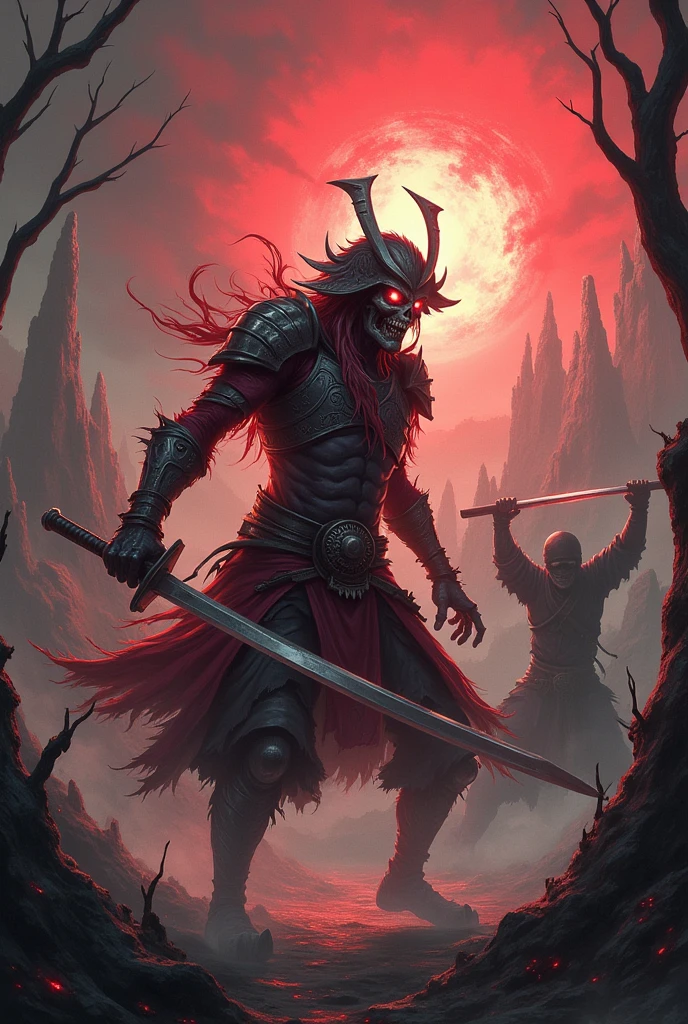 A energyfull and dangerous free fire Zombi Samurai and his zombi samurai army kill the long ninja enemy army