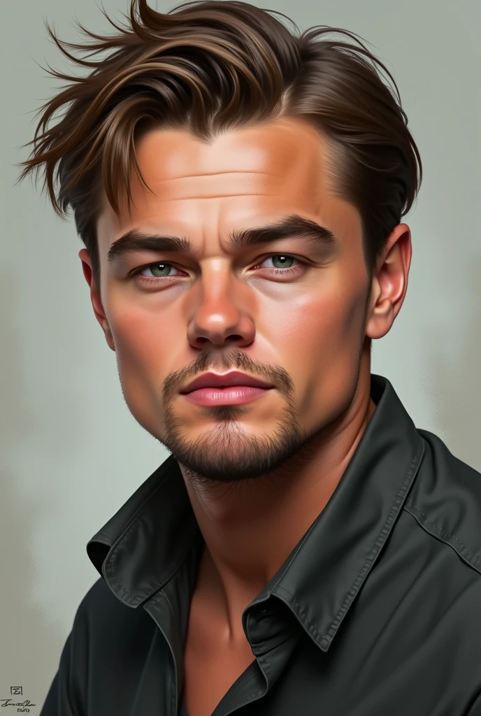 Leonardo DiCaprio short hair and no muscles 