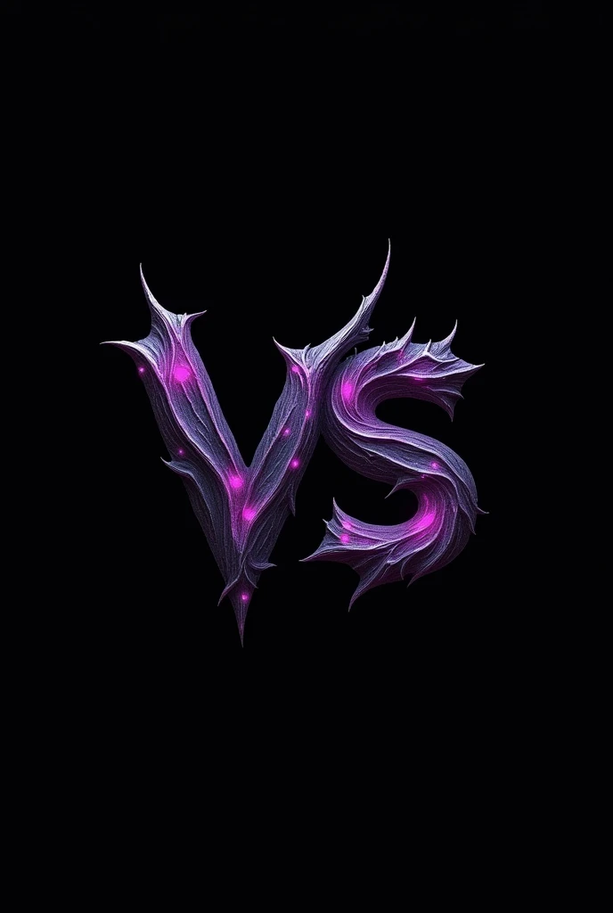 create a logo for a band with the name VS in a more natural way where the main colors are black with purple details 