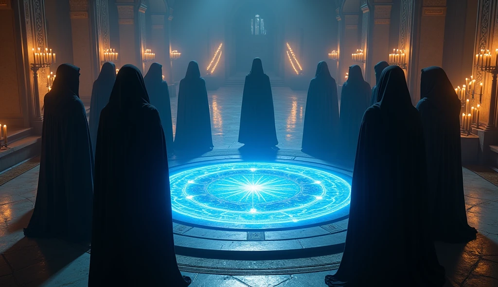 8k、(number々の賞を受賞したmasterpiece、Incredible detail、Texture、Maximum details), (summoning magic),(The Parthenon at night (Parthenon) - Greece), (A complex magic circle that shines blue)arafed image of a group of people in a church with candles,lit candle, dark cinematic concept art, elegant cinematic fantasy art, photorealistic dark concept art, by Beeple, dark robes, wojtek fus, gothic epic library concept, gothic epic library, epic cinematic concept art, dark concept art, Beeple and mike winkelmann, symmetrical epic fantasy art, High resolution, masterpiece, Highest quality, Intricate details, Very detailed, Clear focus, practical skin texture, texture,  Shot with Canon, 85mm, Shallow and deep, Kodak Vision Color, Exactly, Very detailed, photograph_\(Extremist\), photographpractical, practical, Post-processing, Maximum details, Roughness, Real Life, Extremist practical, Photorealism, photographgraphy, 8K Ultra HD, photographgraphy
