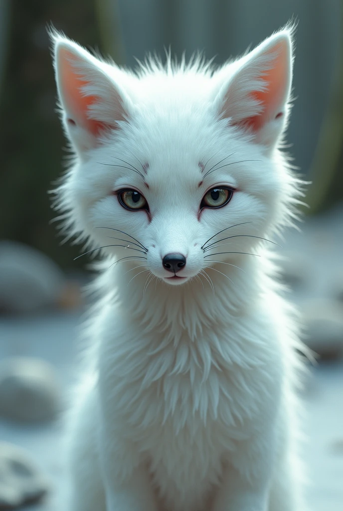 Sexy white fox furry and  beautiful face human face