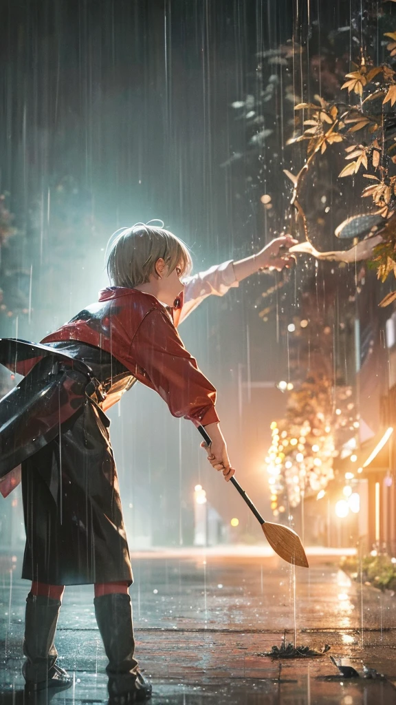 juvenile、Hitting a tree、in the rain、night