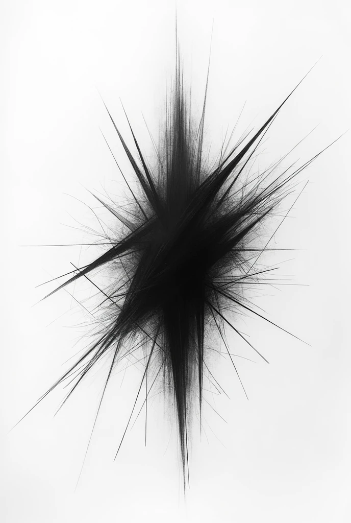 Design two black and white compositions in letter size (21 cm x 28 cm) that integrate the conceptual elements of the design: point, line and plane. Compositions must convey stress, disorder and madness
