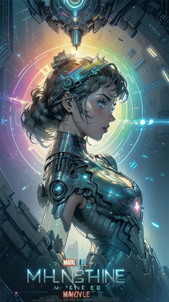 (((masterpiece, highest quality))),(((solo:1.2))),(((1girl:1.2))),32k wallpaper, very detailed, poster, vintage science fiction,(((((geometric cinematic movie poster))))), ((((bauhaus)))),(((abstract))),((((mid century modern)))),(((((portfolio))))),(((((Close-up))))),(((((bust up))))),((((more various angle)))),(((highlight))),(((complete. detailed face))),(((Extremely talented))),(((most complecated machine))),(((Overall colorfully))),((((((Absolutely simple background)))))),(((((detailed futuristic machine))))),(((Cleavage))),(((marvel super heroes))),(((rainbow color scheme)))
