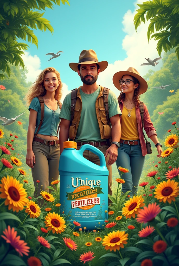 Make an fast flowering fertilizer ad photo by unique traveller company