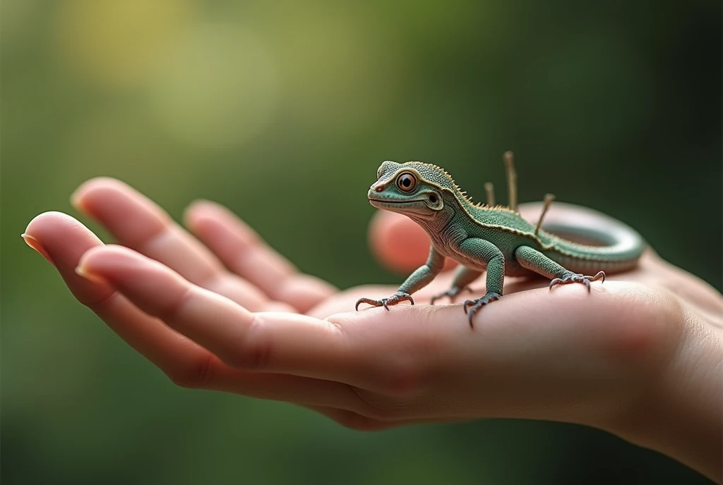 A lizard doing cool things with its hand