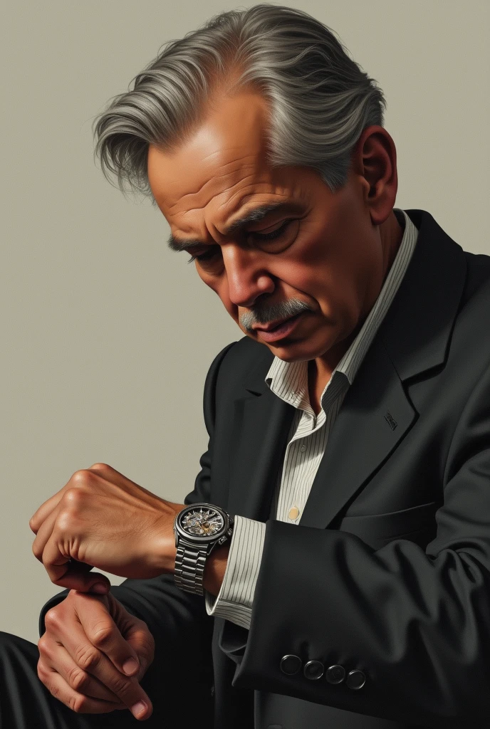 Create a drawing of a man wearing a watch 