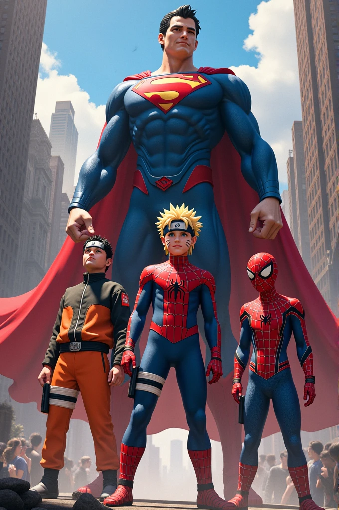 NARUTO and Spiderman and Superman 