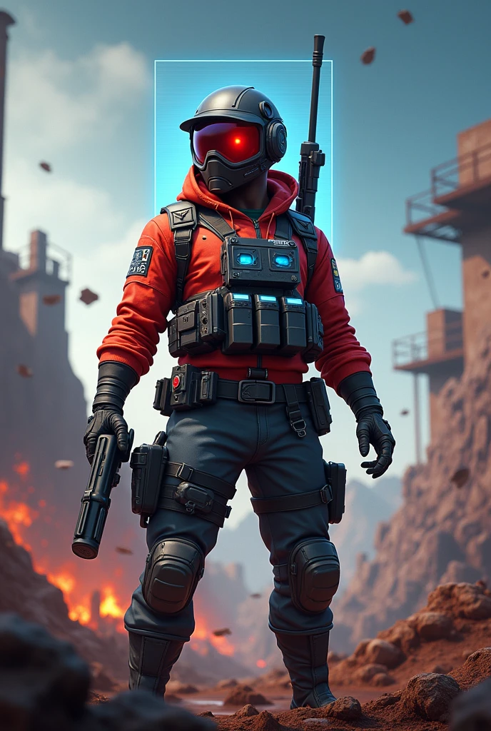 a shinra security officer holding an assault rifle standing on the rooftops of the midgar slums district