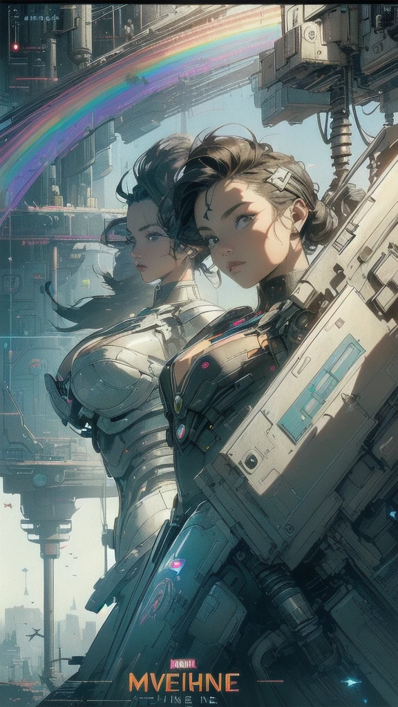 (((masterpiece, highest quality))),(((solo:1.2))),(((1girl:1.2))),32k wallpaper, very detailed, poster, vintage science fiction,(((((geometric cinematic movie poster))))), ((((bauhaus)))),(((abstract))),((((mid century modern)))),(((((portfolio))))),(((((Close-up))))),(((((bust up))))),((((more various angle)))),(((highlight))),(((complete. detailed face))),(((Extremely talented))),(((most complecated machine))),(((Overall colorfully))),((((((Absolutely simple background)))))),(((((detailed futuristic machine))))),(((Cleavage))),(((marvel super heroes))),(((rainbow color scheme)))