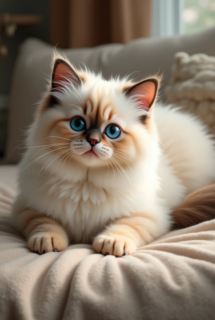 Make me a ragdoll cat that looks real