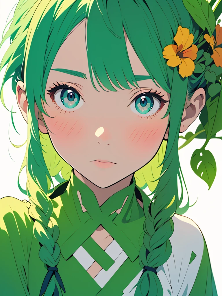(highest quality,masterpiece,High resolution),4K Anime Art,((Background Art)),(((Only tropical flowers and plants are drawn))),(Blank Background),((White Background),