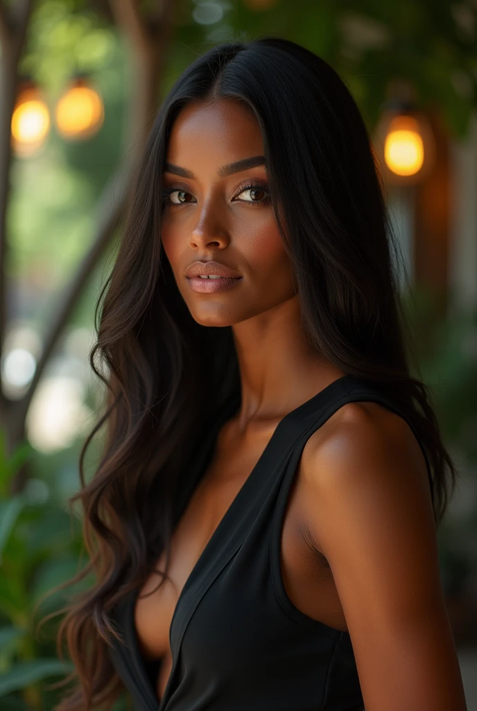 Brazilian black woman with straight hair, slim, with 1,60 tall, very sexy