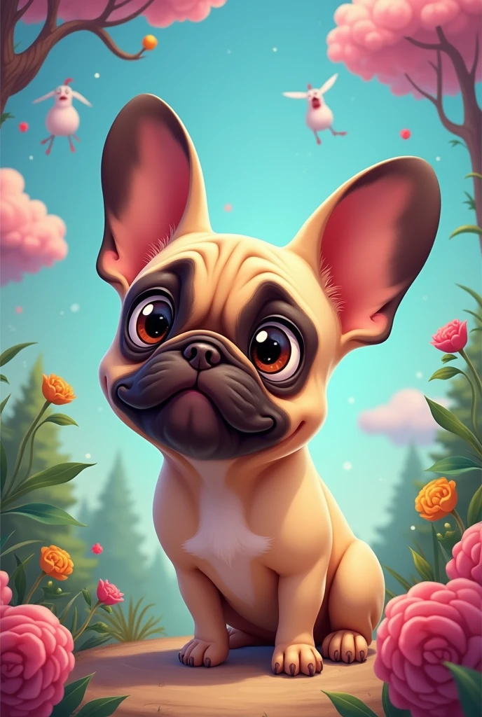French bulldog dog in the fairies oddparents drawing style