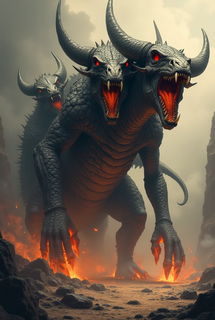Create a 3-headed Hydra, but instead of being dragon heads they are bull skulls