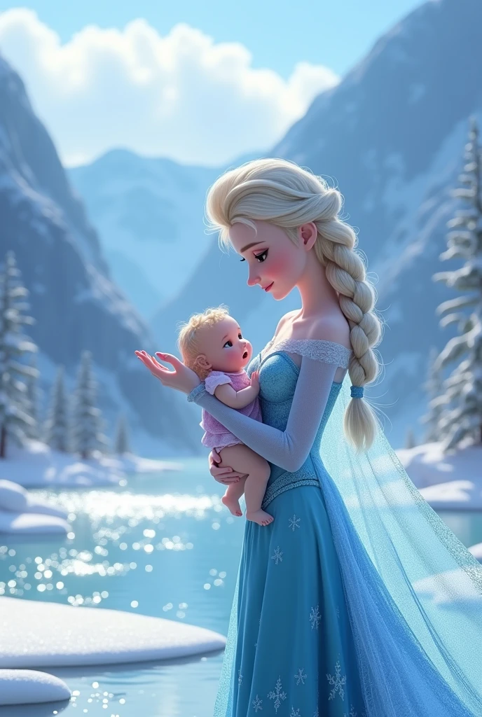 Elsa the frozen and baby doll