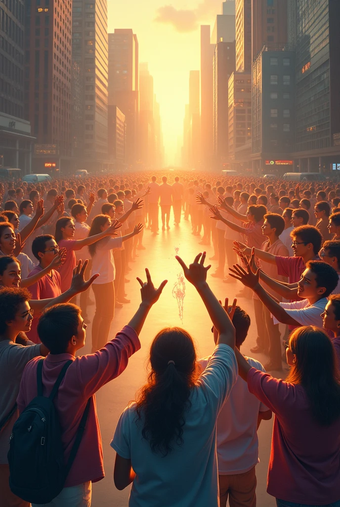 Create an image that best describes the quote “There is no higher religion than human service. To work for the common good is the greatest creed."
