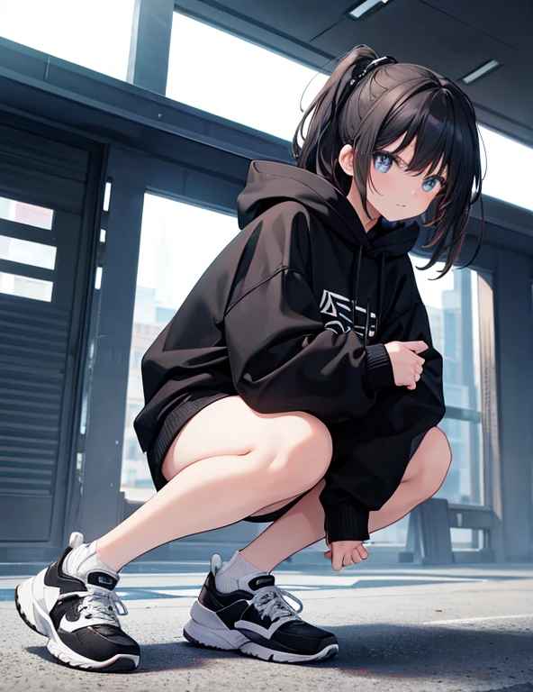 18-year-old female,Black hoodie,Het Fong,Black and white sneakers,Are standing,,Expose