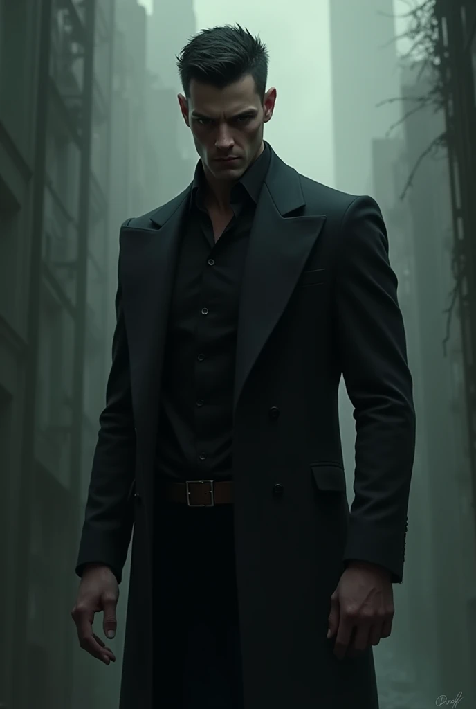 Age: 3 white man. Hair: short, naturally dark hair. Height: 6'5. Body: tall and sexy but a little bit creepy, dark and scary. large hands. Eyes: dark black, sharp,. Face: handsome, intimidating.

] 