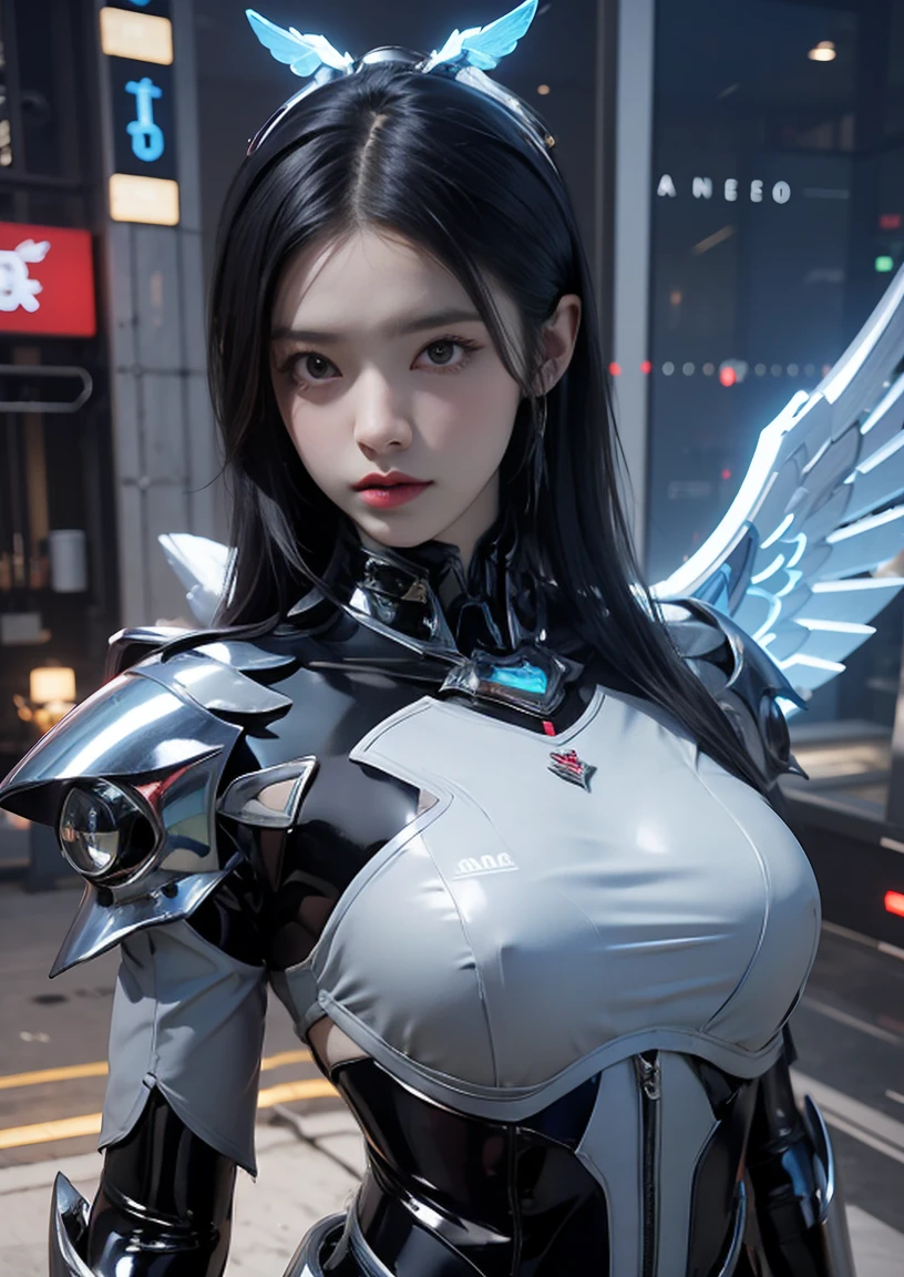 One is wearing armor、Close-up of woman holding, Girl in mecha network armor, WLOP. Science Fiction, Cyberpunk anime girl mecha, WLOP. 4K, Unreal Engine Rendering + Big Goddess, mechanized valkyrie girl, 3D Rendering Character Art 8k, Beautiful angel girl, ross tran and WLOP, Ross Tran 8k