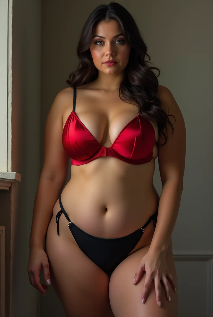 Russian girl ,big breast,bra red ,pantie black,