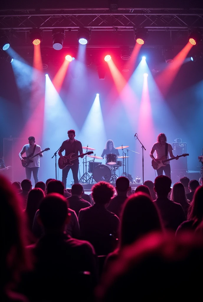 Photo from the audience to the stage of a musical band