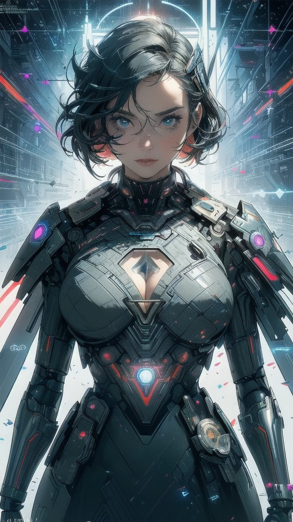 (((masterpiece, highest quality))),(((solo:1.2))),(((1girl:1.2))),32k wallpaper, very detailed, poster, vintage science fiction,(((((geometric cinematic movie poster))))), ((((bauhaus)))),(((abstract))),((((mid century modern)))),(((((portfolio))))),(((((Close-up))))),(((((bust up))))),((((more various angle)))),(((highlight))),(((complete. detailed face))),(((Extremely talented))),(((most complecated machine))),(((Overall colorfully))),((((((Absolutely simple background)))))),(((((detailed futuristic machine))))),(((Cleavage))),(((marvel super heroes))),(((rainbow color scheme)))