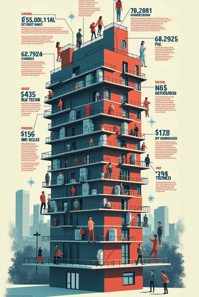 fake monetization statistics for an apartment building related to inversion and income