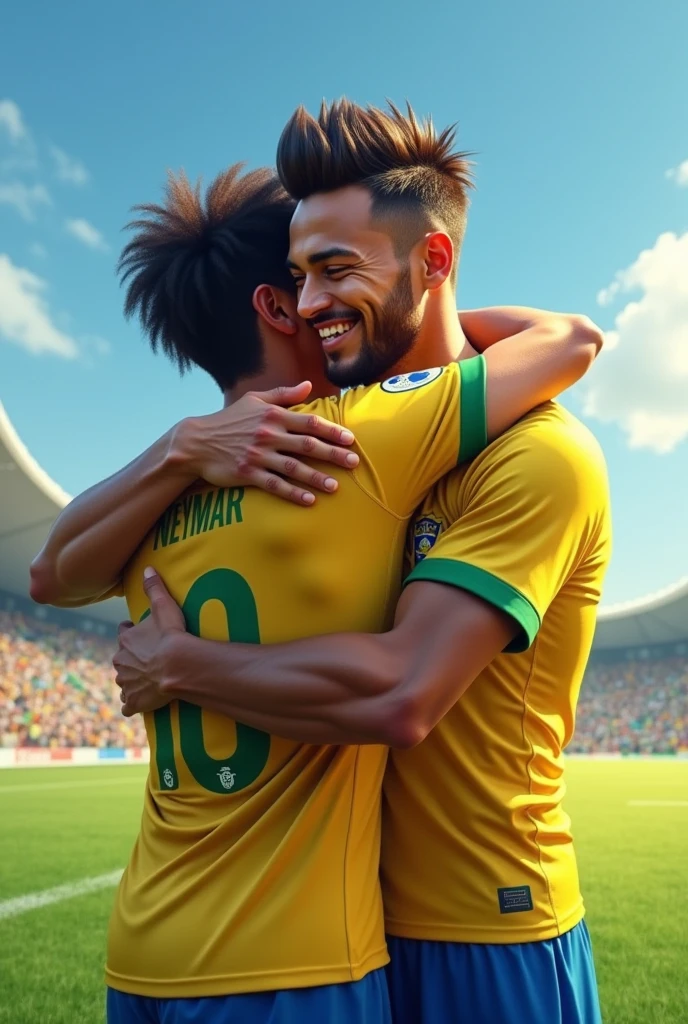 To Neymar hugging me