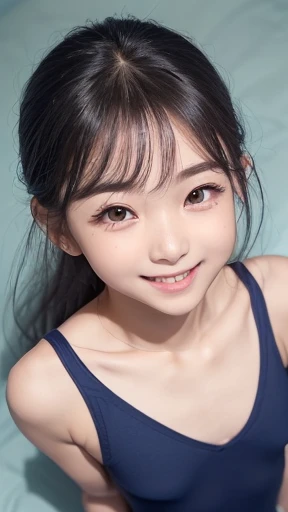 ((sfw:1.5)),((sfw:1.5)),((sfw:1.5)),((sfw:1.5)),((sfw:1.5)),((sfw:1.5)),((sfw:1.5)),((sfw:1.5)),((from above:1.5)),((Upper Body:1.5)) Korean Asian Teenager Photos、((Beautiful and cute idol girl:1.5))、Platinum Blonde Hair、11yo,((Narrow small eyes:1.2))、Thin face、Thin neck、((Slim body)),((skinny):1.5),((Flat chest:1.5)),((clavicle)),((Narrow eyes:1.5))、(Thin arms)、(Thin neck)、(Thin lips)、A small smile、Thin arms、(Dark blue school swimsuit:1.5),((beautifulr detail eye:1.5)),((littlesmile)),((I woke up to love:1.3))、nomakeface,(A happy and joyful expression)、