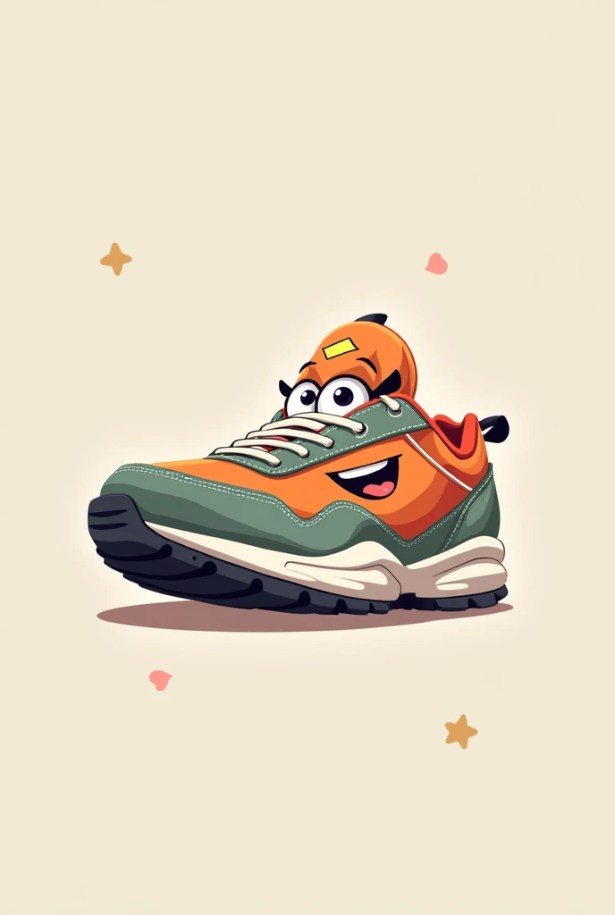 Generate a 1 shoe Thats Smiling and has eye (Sneaker)(side view)