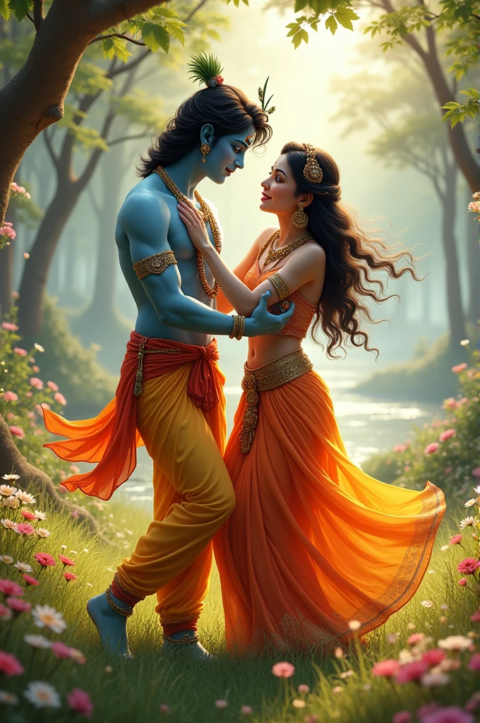 Radha dancing with krishna cute video