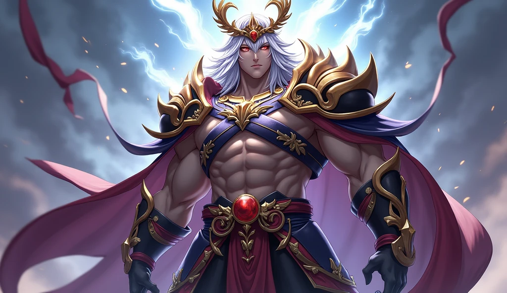 Genshin Impact,Thunder General,front,whole body,8k,Realistic details,Face the lens,best quality,masterpiece,Solid color background,