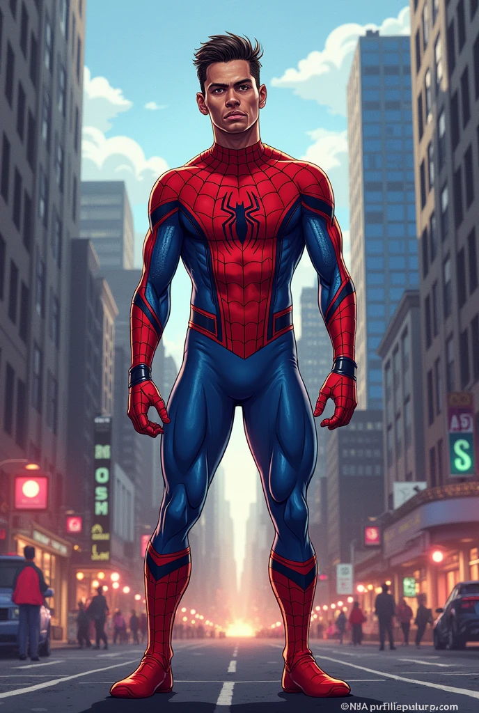 Neymar Jr., the footballer dressed as Spiderman but without the mask