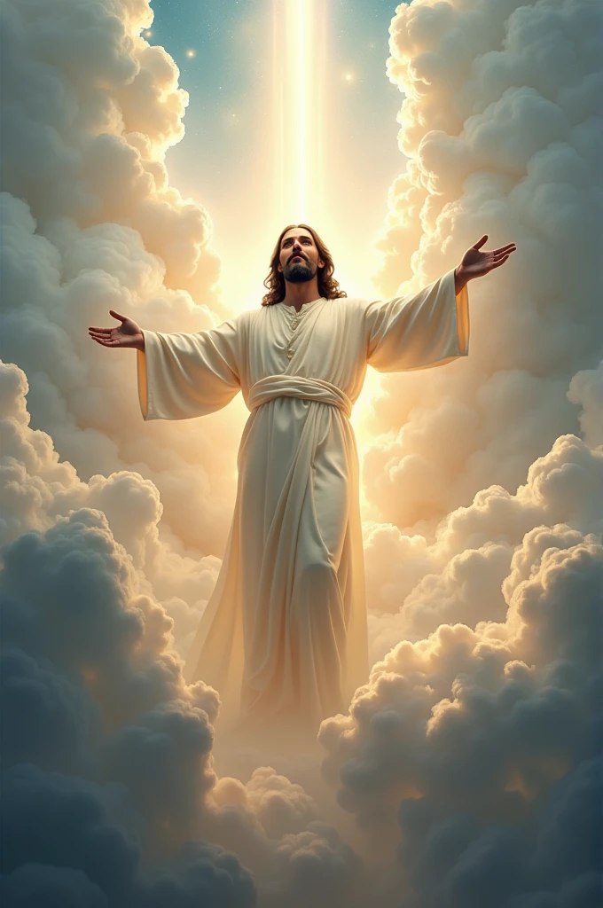 Jesus Christ in the clouds
